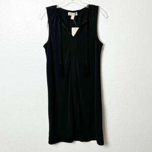 MICHAEL MICHAEL KORS BLACK WOMEN MINI DRESS WITH TASSELS BRAND NEW SIZE XS
